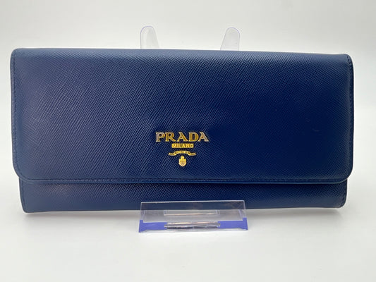 Prada Saffiano Blue Multicolor Wallet