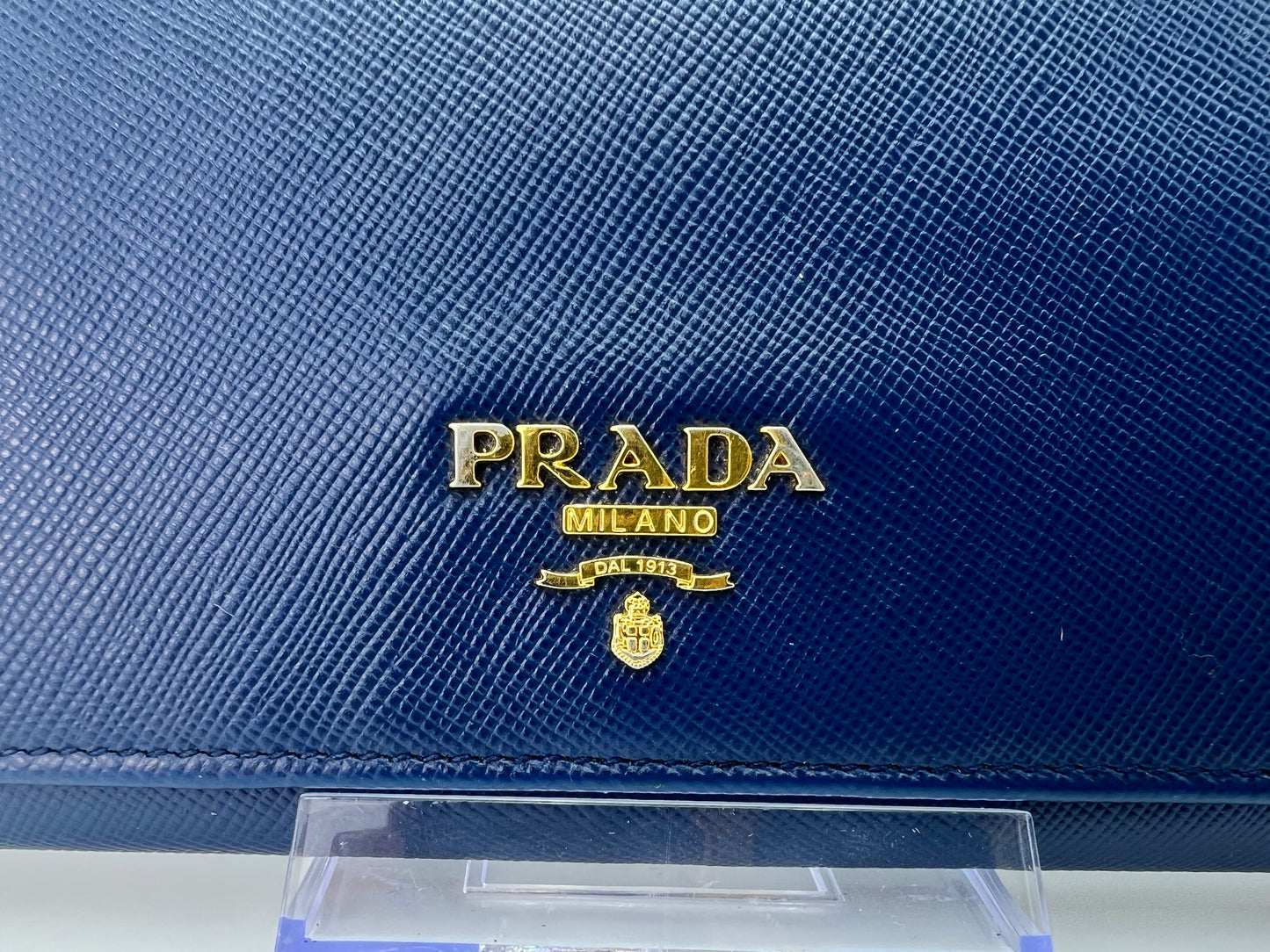 Prada Saffiano Blue Multicolor Wallet
