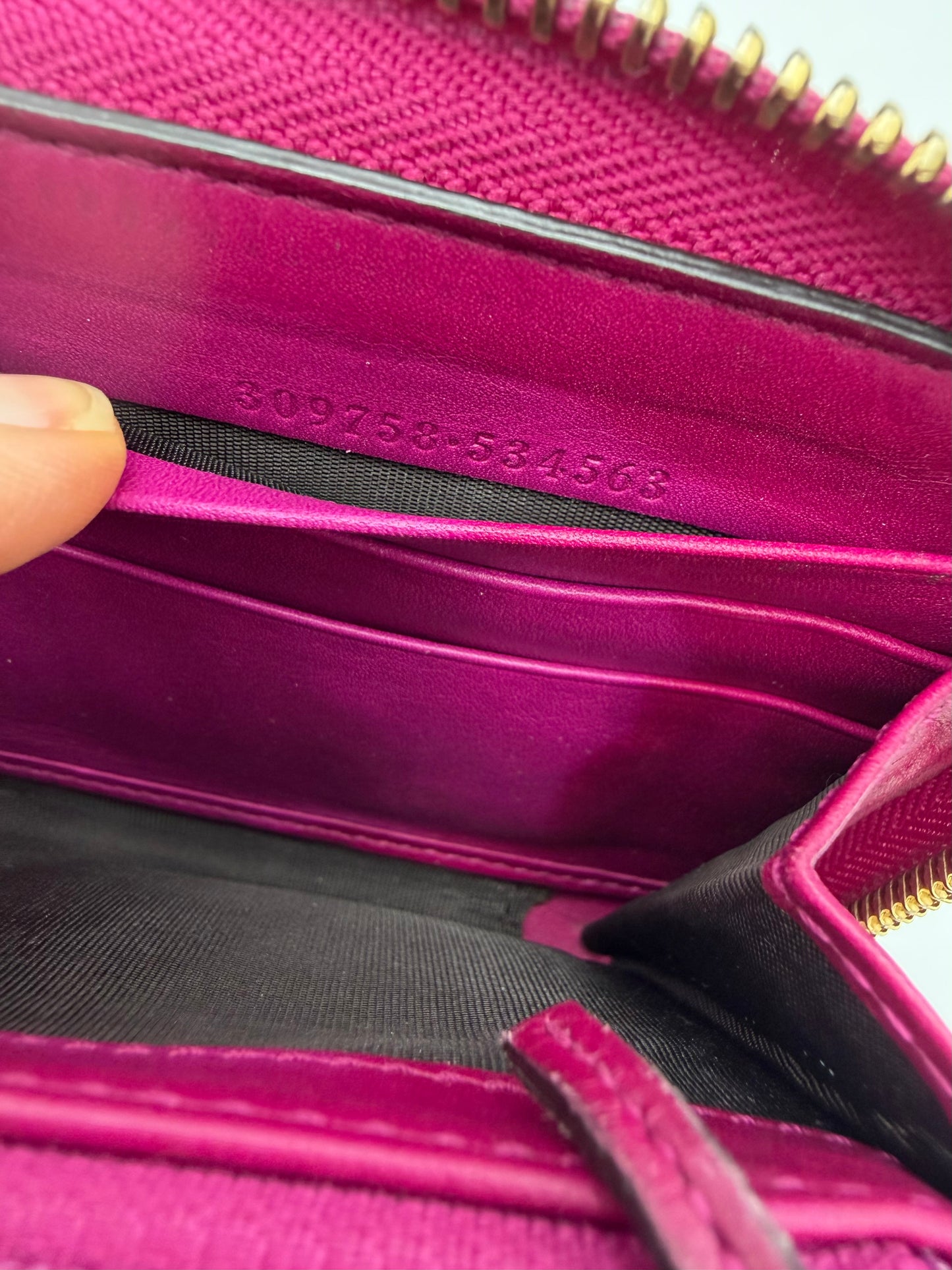 Gucci Patent Zip Around Wallet