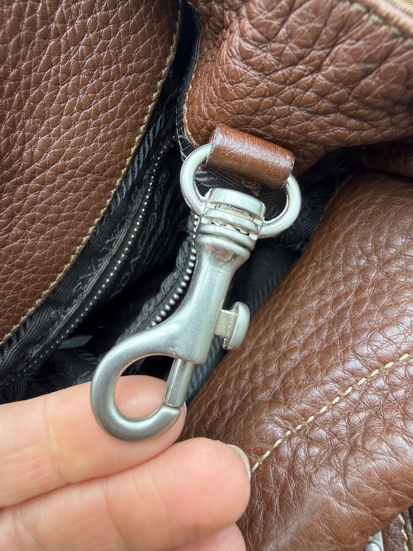 Prada Brown Nylon/Leather Hobo