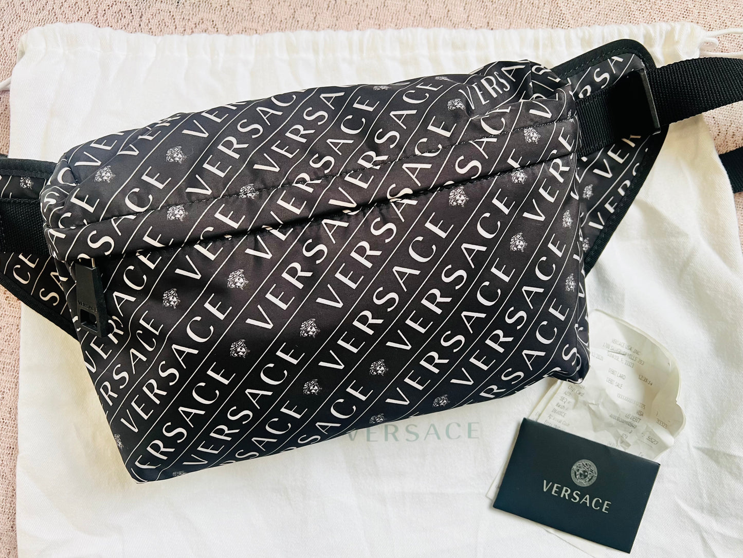 Versace Two Tone Logo Medusa Bum Bag Crossbody