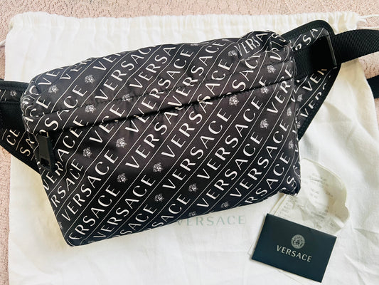 Versace Two Tone Logo Medusa Bum Bag Crossbody